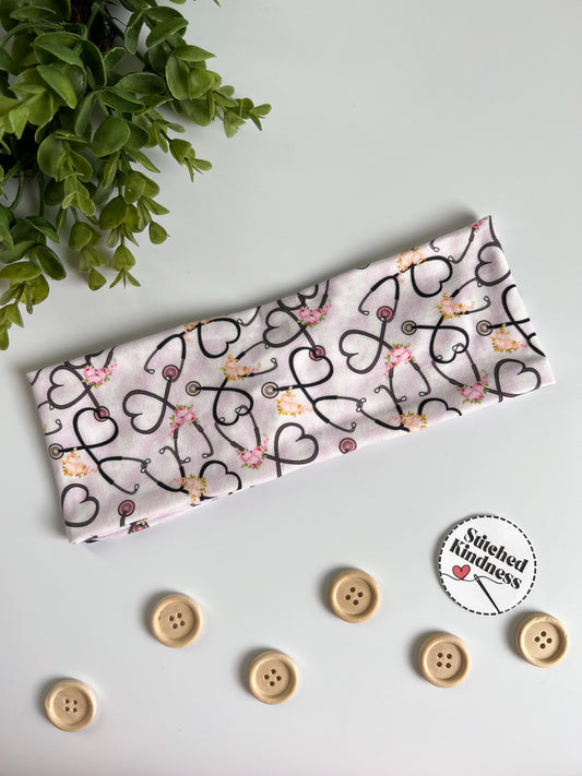 Floral Stethoscope Turban Headband