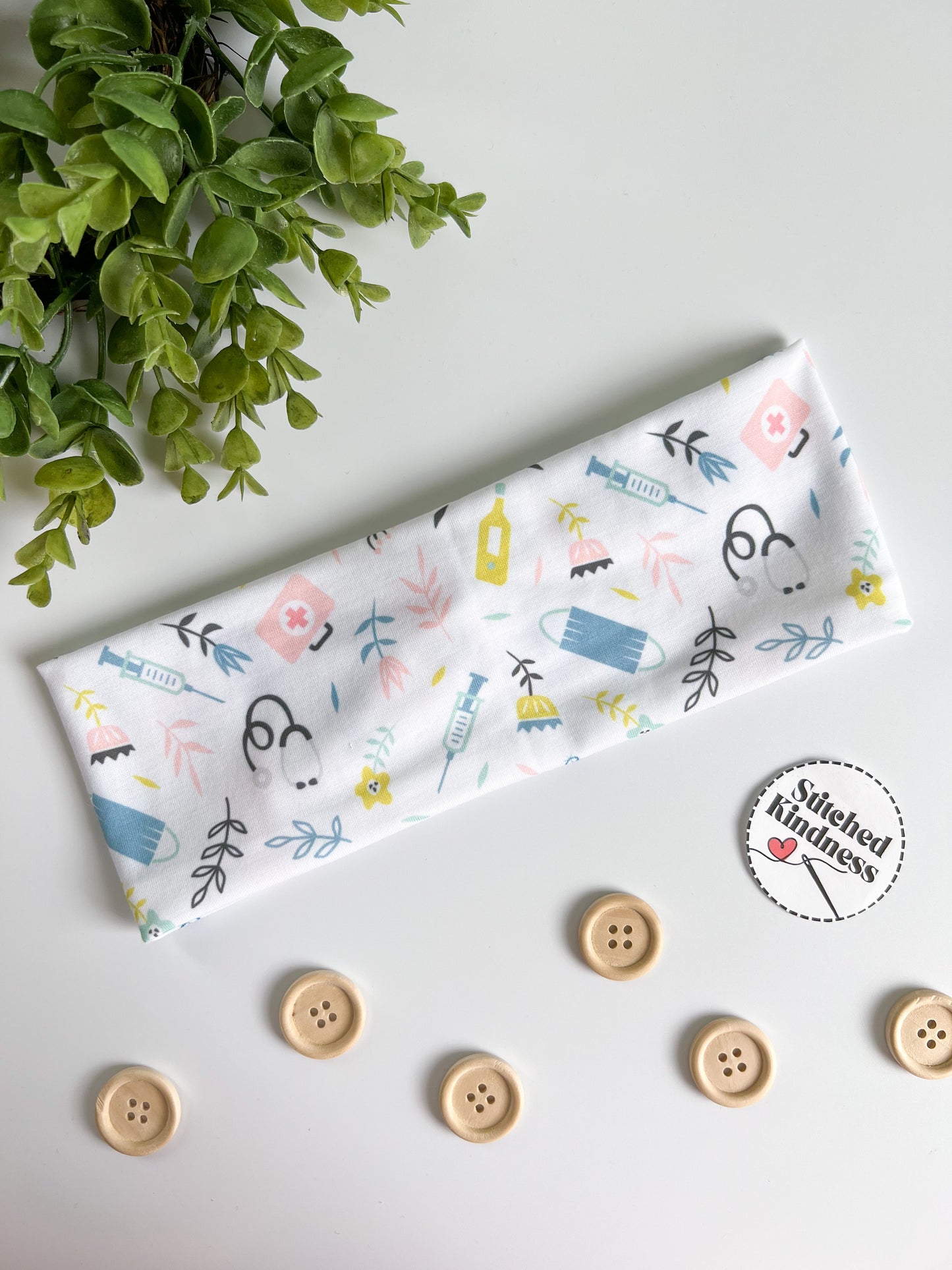 Floral Mask Vintage Turban headband