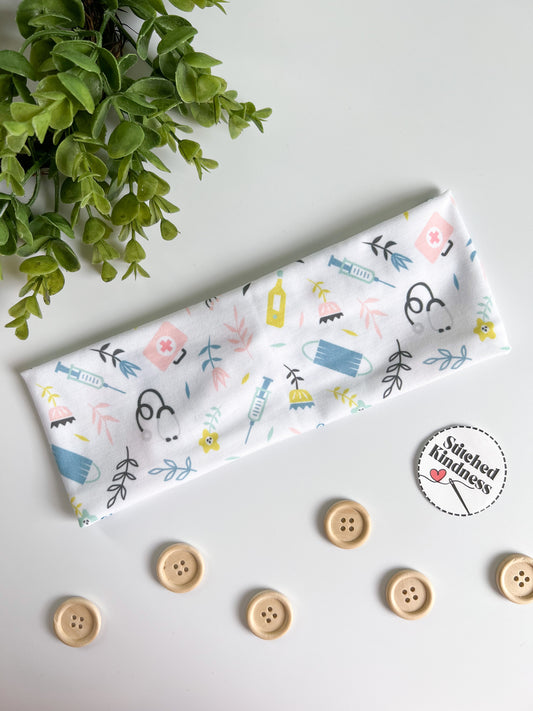 Floral Mask Vintage Turban headband