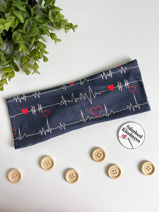 Blue ECG Turban headband