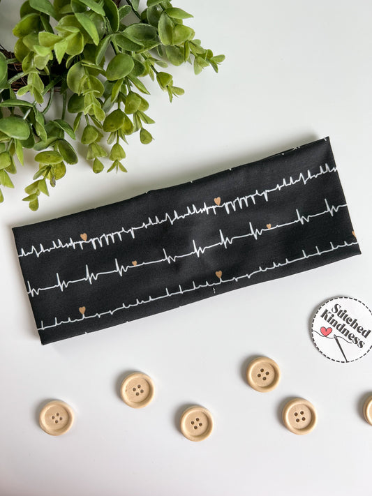 Black ECG Turban Headband
