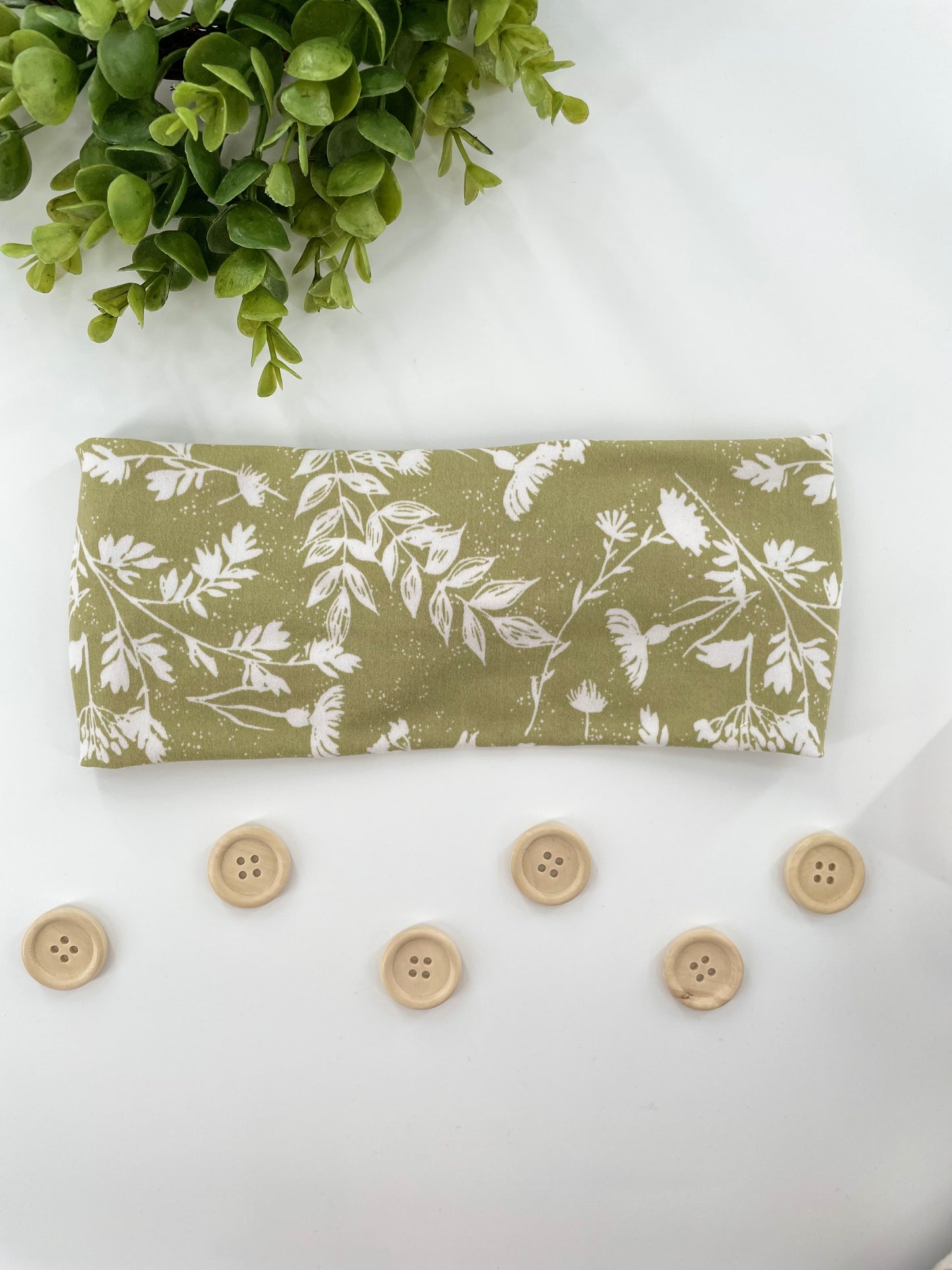 Olive Floral Turban