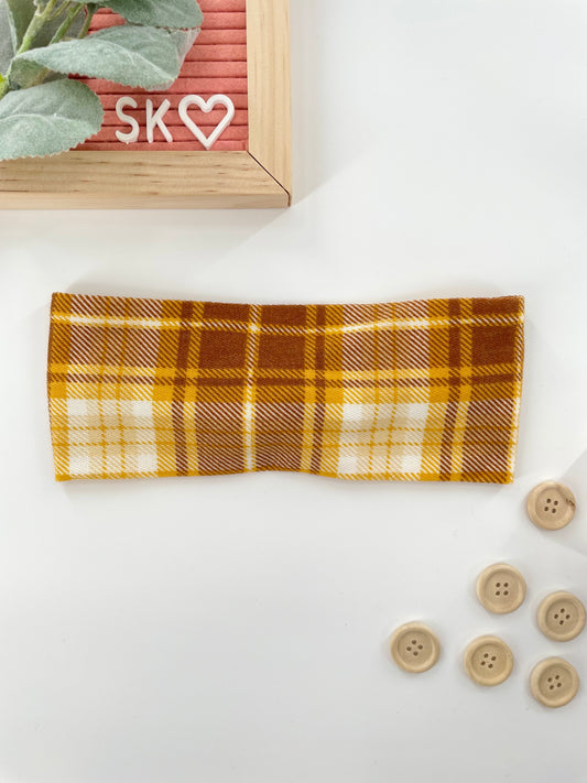 Plaid Yellow Turban