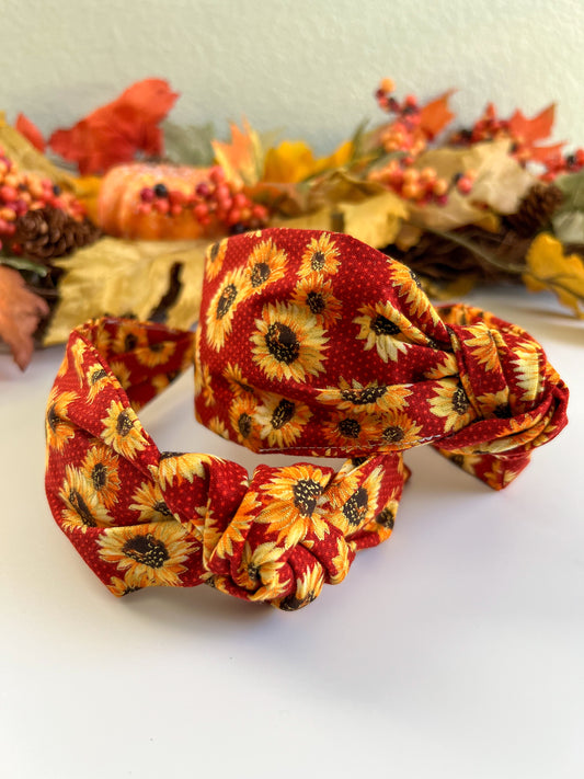 Sunflowers TopKnot Hard Headband