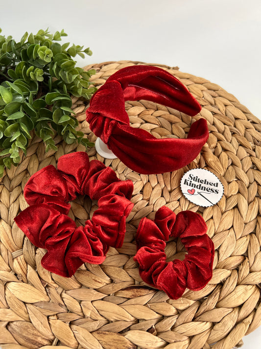 Burnt Orange Velvet TopKnot Hard Headband