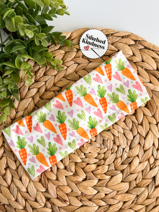 Carrots and Hearts Turban Headband