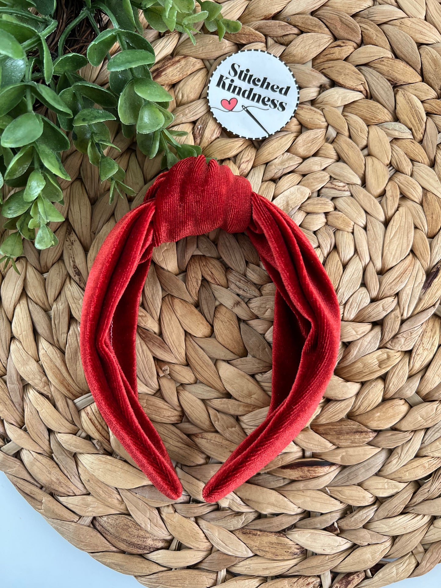 Burnt Orange Velvet TopKnot Hard Headband