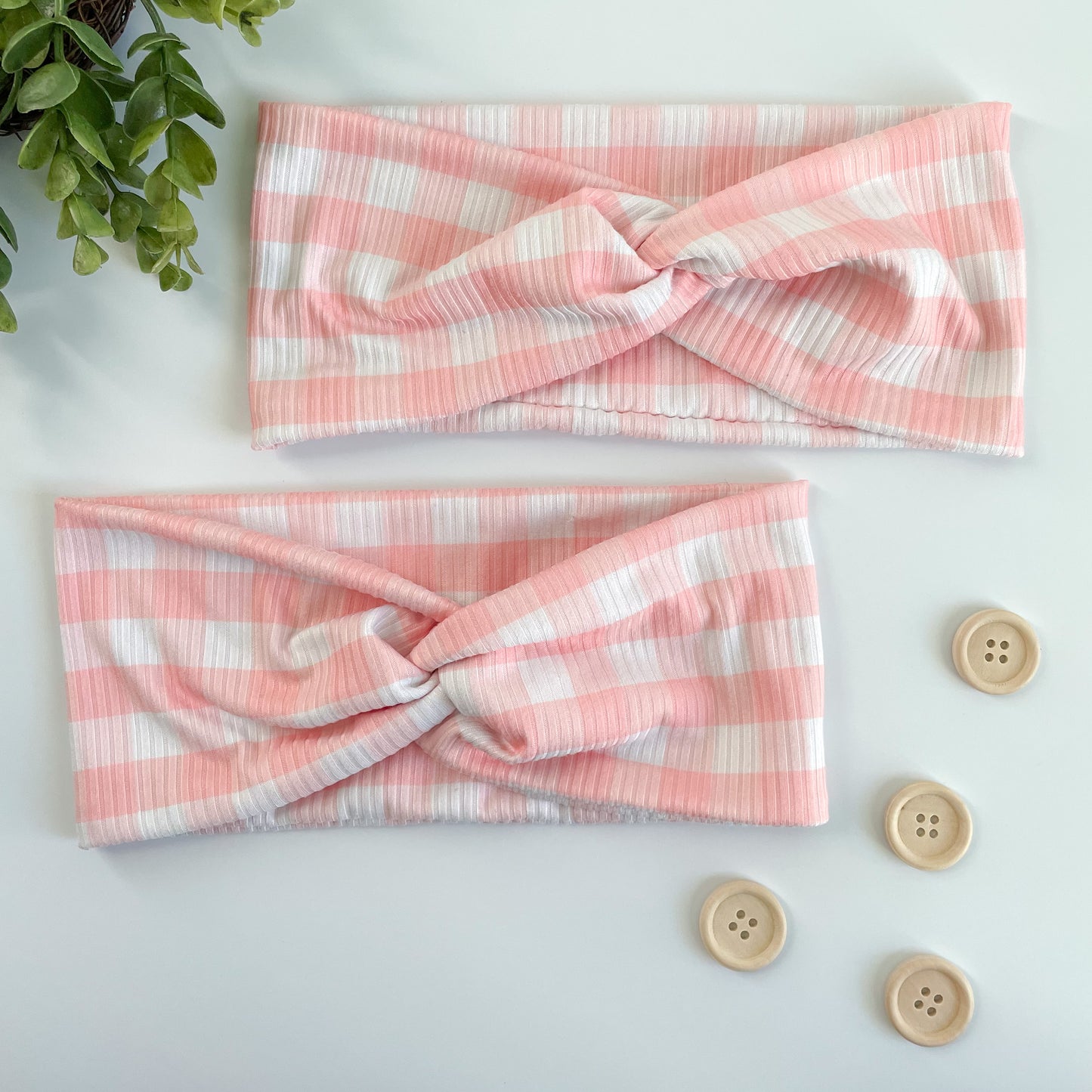 White & Pink Checkered Turban