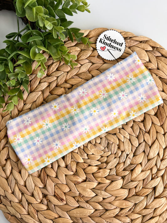 Dainty Daisies Plaid Turban Headband