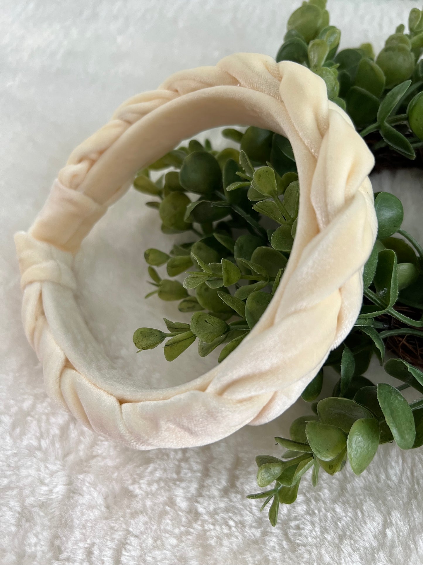 Off White Braided Headband