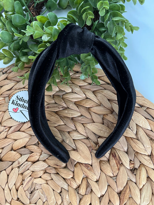 Black Velvet TopKnot Hard Headband