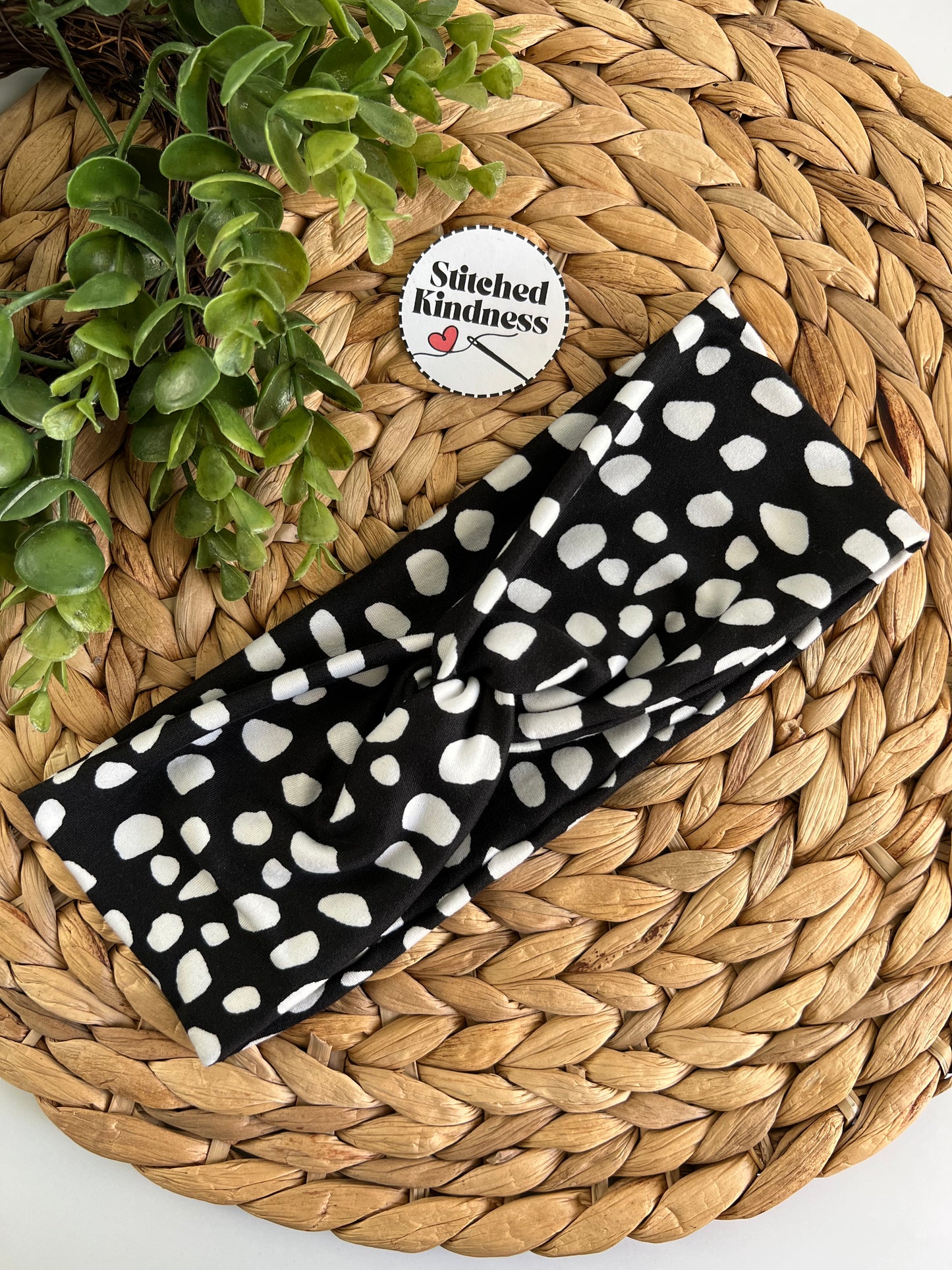 White Spots Turban Headband