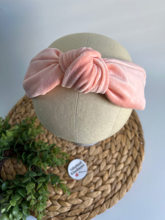 Coral Velvet TopKnot Hard Headband