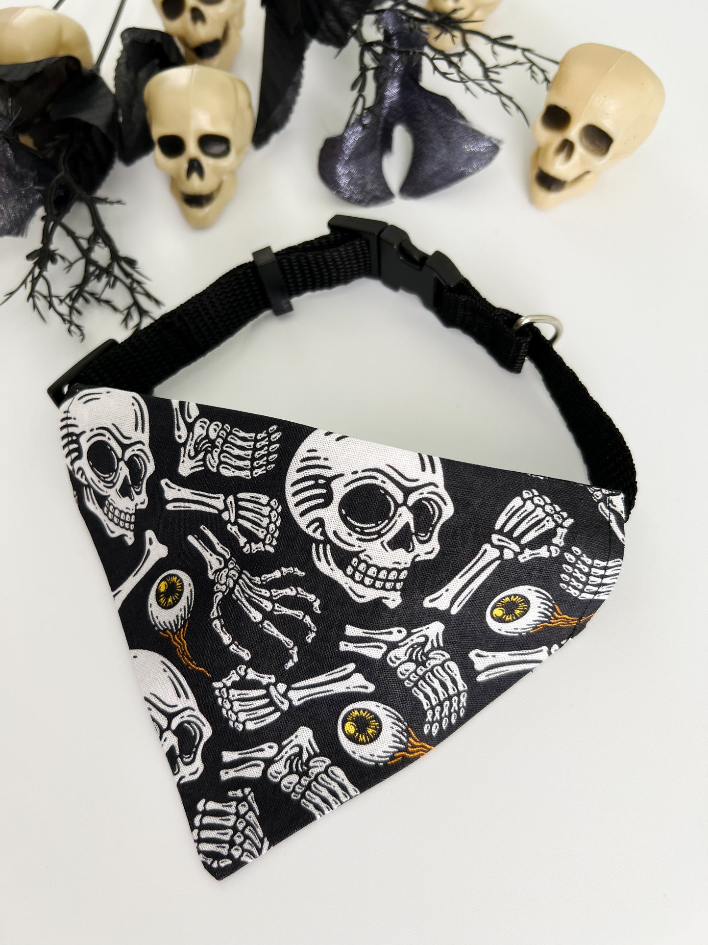 Skulls & Bones- Over The Collar Dog Bandana