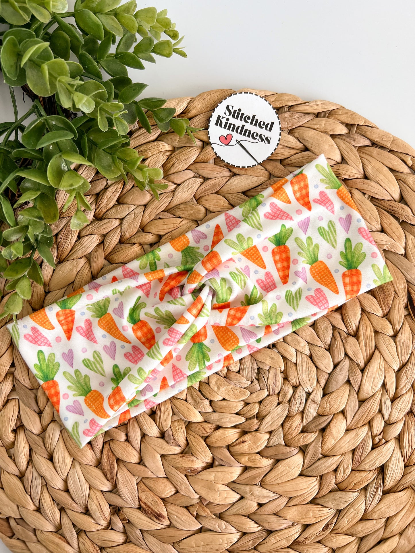 Carrots and Hearts Turban Headband
