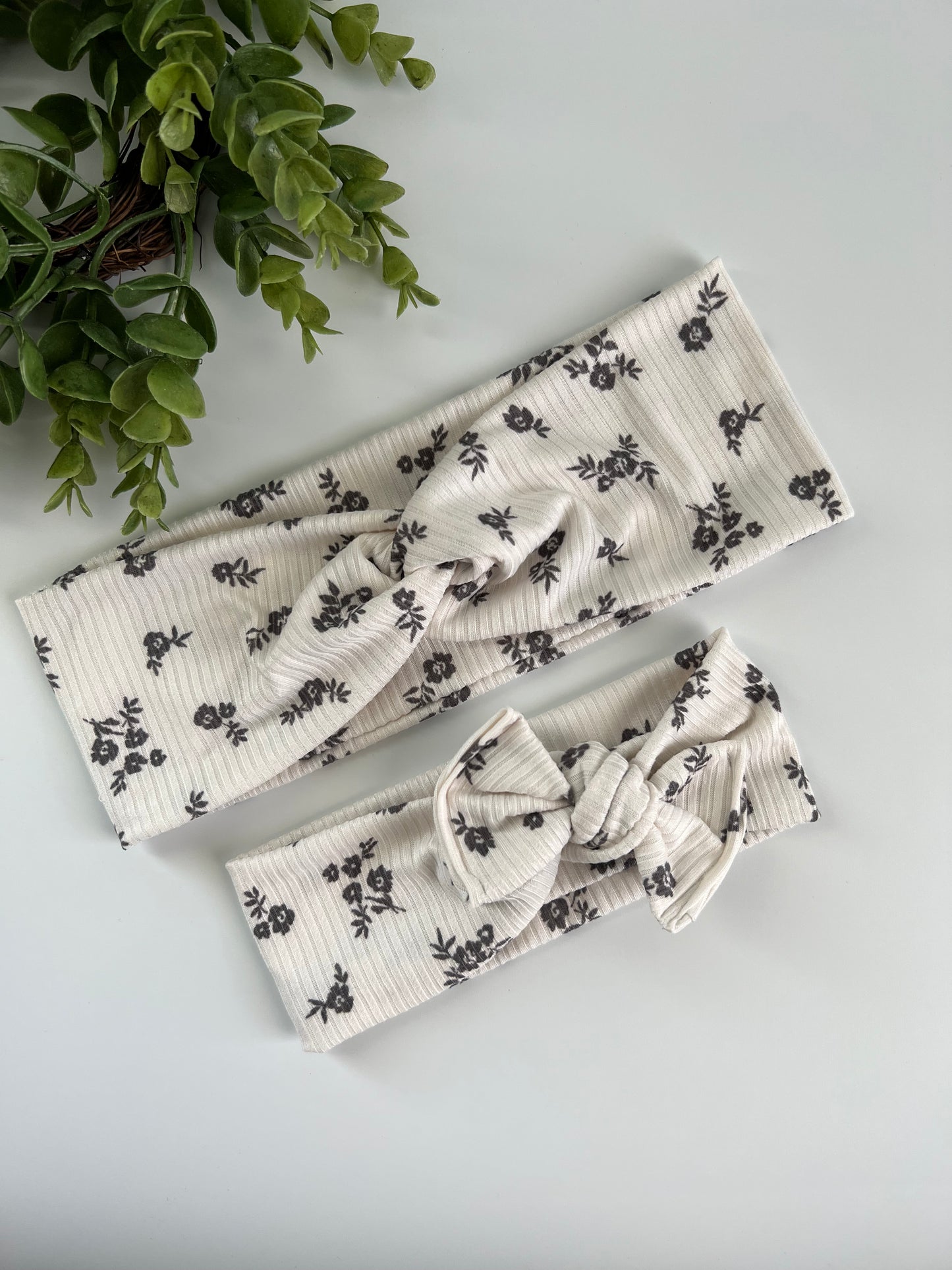 Grey Floral Toddler/Infant Headband