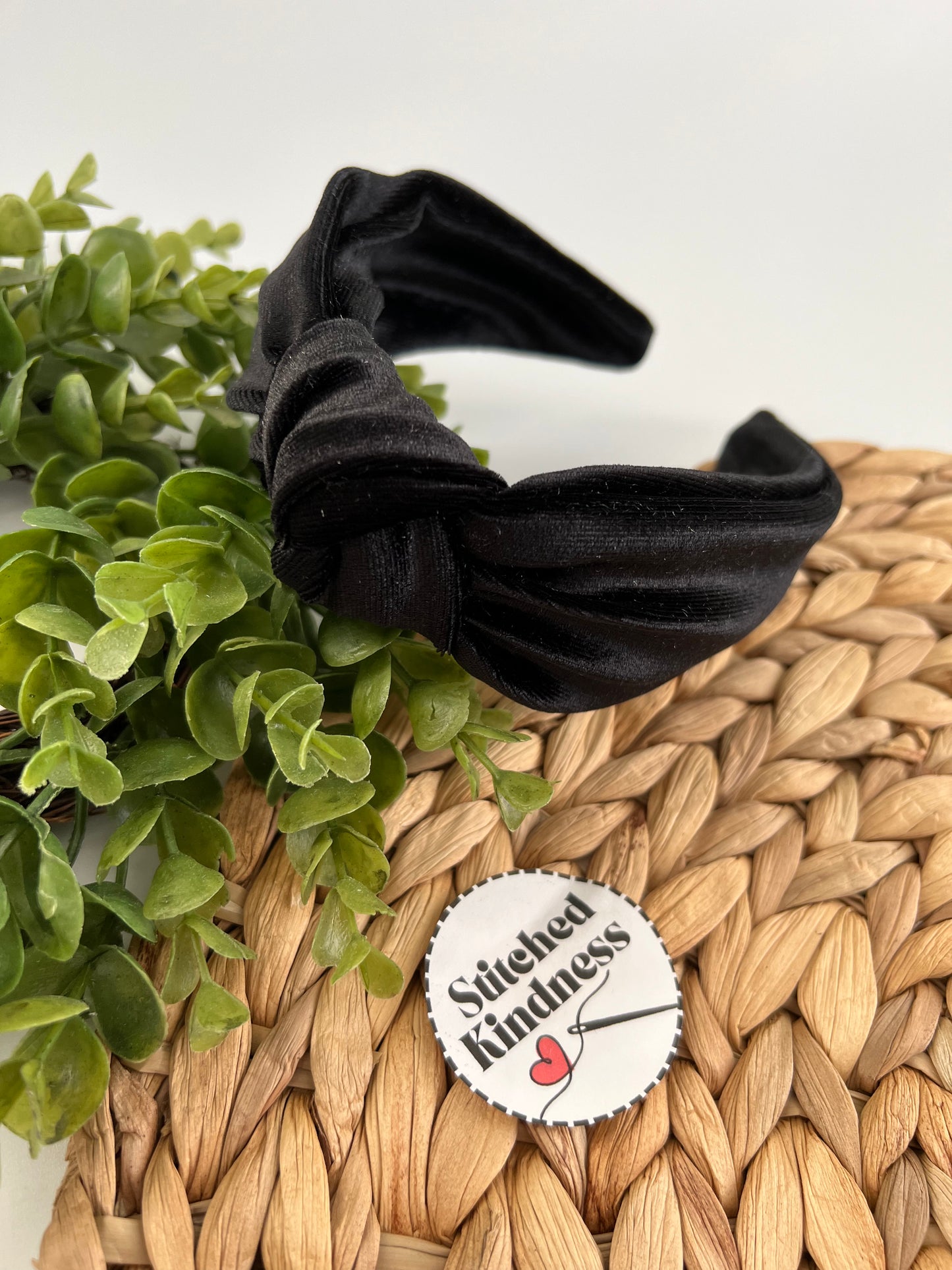 Black Velvet TopKnot Hard Headband