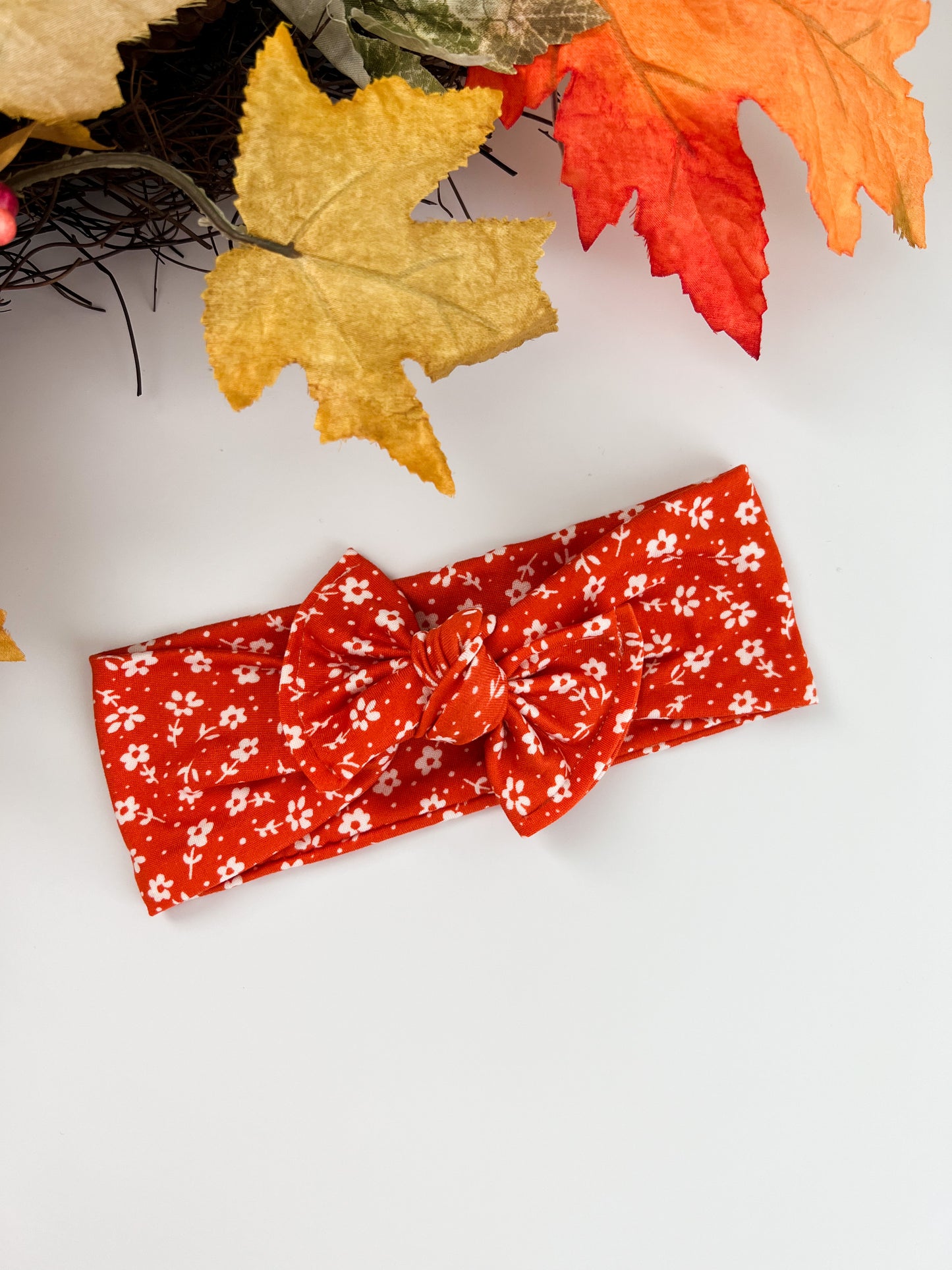 Bright Orange Floral Toddler/Infant Headband