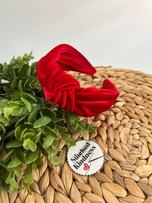 Red Velvet TopKnot Hard Headband