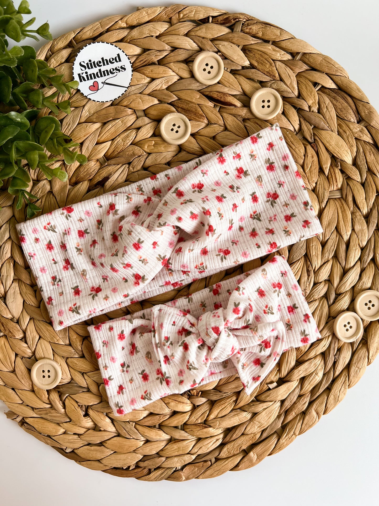 Pink and Red Floral Toddler/Infant Headband