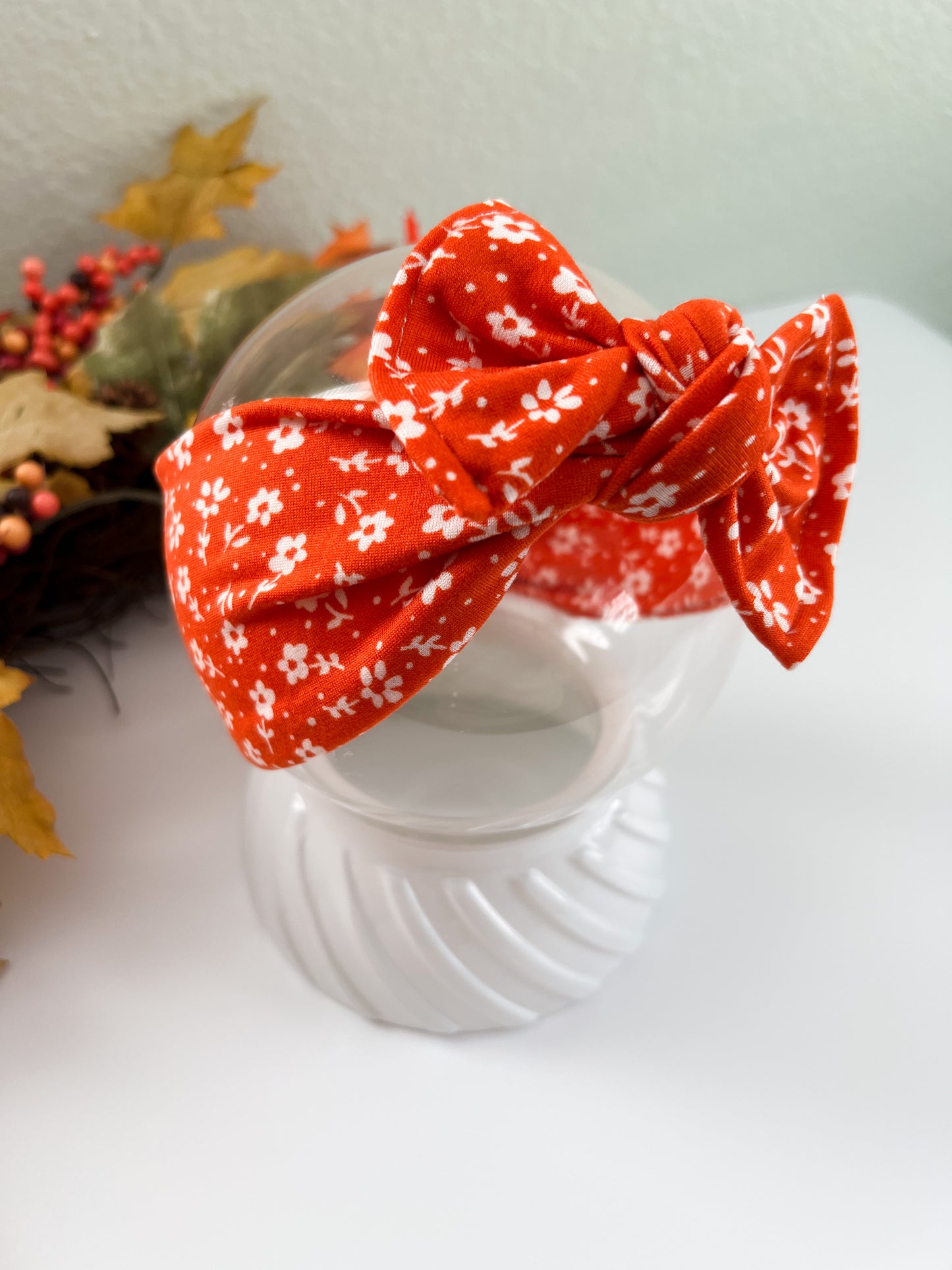 Bright Orange Floral Toddler/Infant Headband