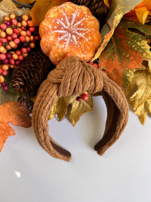 Brown Sweater TopKnot Hard Headband