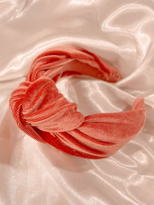 Coral TopKnot Hard Headband