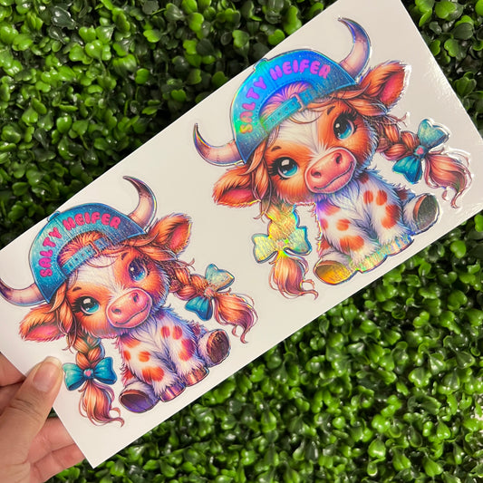 M2 Highland Cows Salty Heifer Holographic UVDTF WRAPS