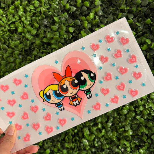 S44 Power Girls and Hearts Single Sided UVDTF WRAPS