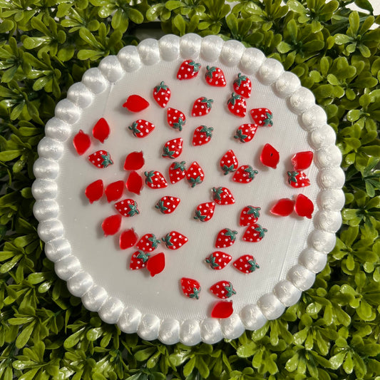 Strawberry Nail Charms Mixed Colors 30 pcs