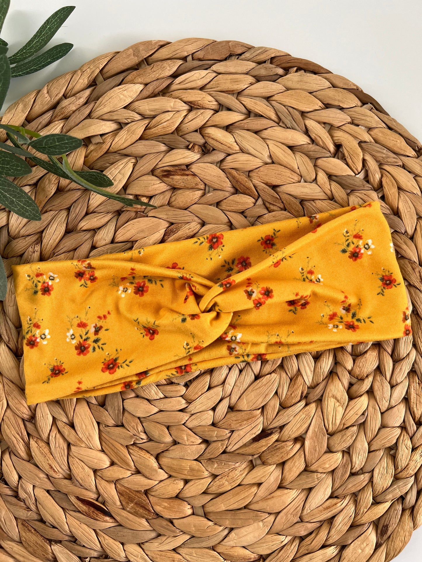 Yellow Floral Turban Headbands