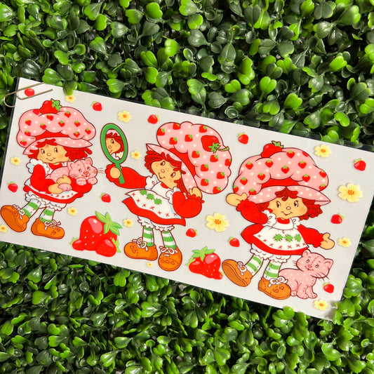 S11 Strawberry Girl Single Sided UVDTF WRAPS