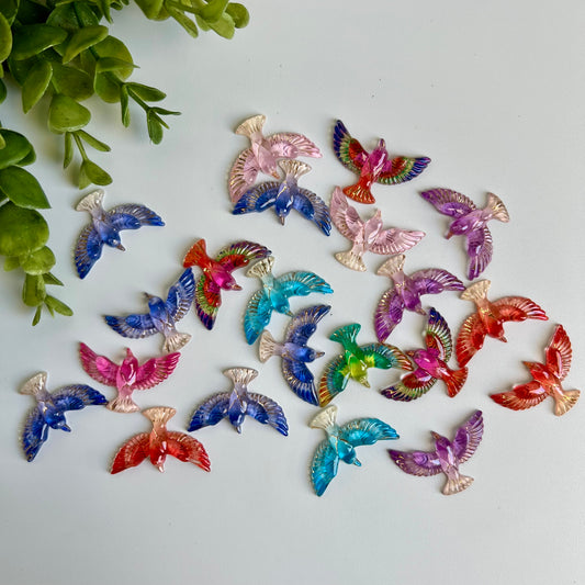 Birds Flat Back Charms Mixed