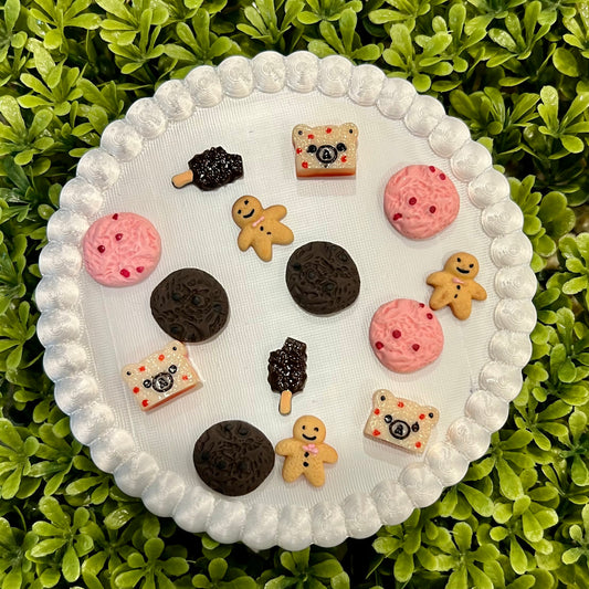Chocolate Pink Desserts Flat Back Charms Mixed 8 pcs