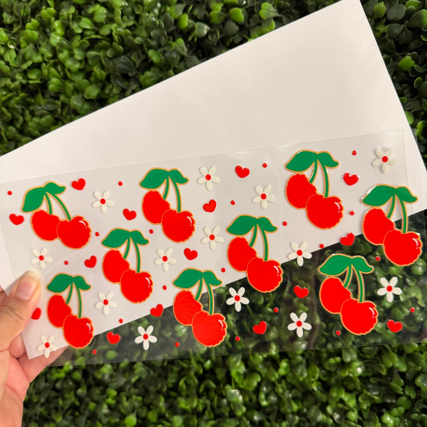 K17 Cherries with Dainty Daisies Single Sided UVDTF WRAPS