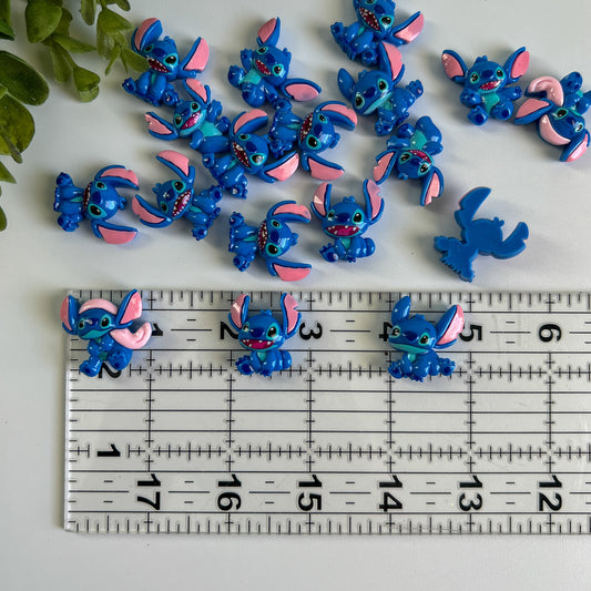 Alien Royal Blue Flat Back Charms Mixed 6 pcs