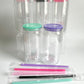 12 Ounce Pre Drilled Clear Acrylic Cup with Colored Lids & Straws