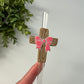 Cross with Bow Straw Topper