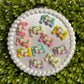 Strawberry Bows Flat Back Charms Mixed 8 pcs