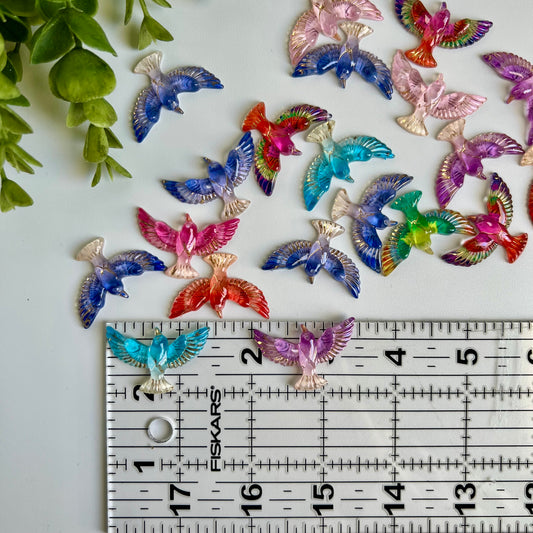 Birds Flat Back Charms Mixed