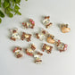Cat Cheetah Print Luminous Flat Back Charms Mixed 12 pcs