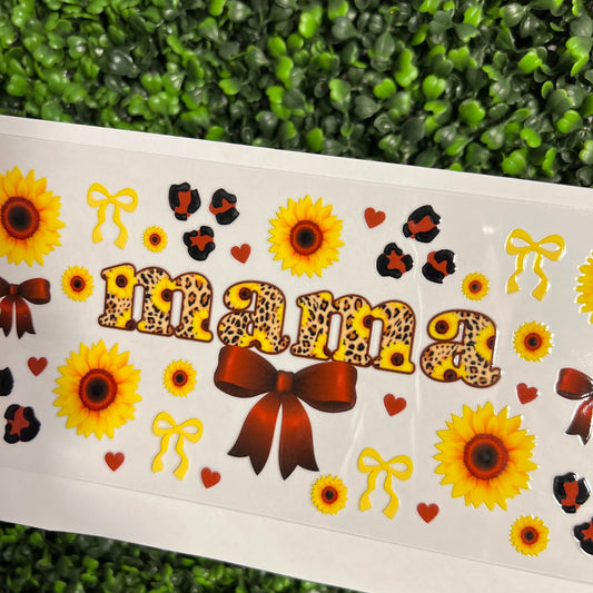 A28 Cheetah Mama Sunflowers Double Sided UVDTF WRAPS