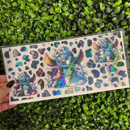 T6 Alien Cow Print Cookies and Milk Holographic UVDTF WRAPS