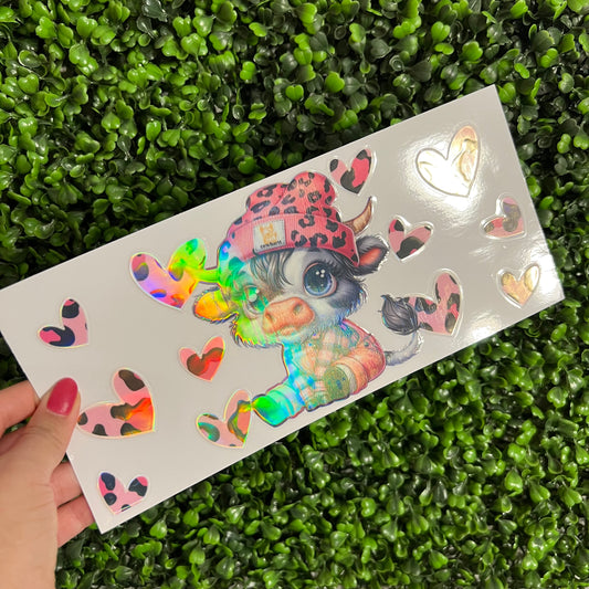 M5 Cow Cheetah Hearts Holographic UVDTF WRAPS