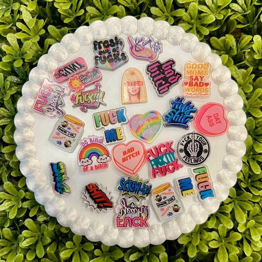 Bad Words Sassy Acrylic Charms Mixed 15 pcs