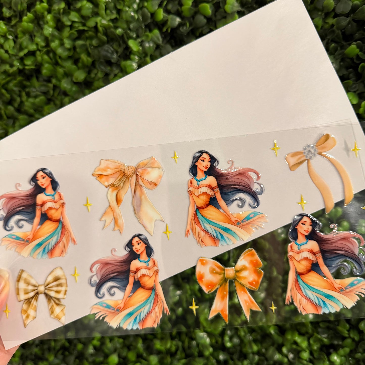 S29 Poca Princess and Bows Single Sided UVDTF WRAPS