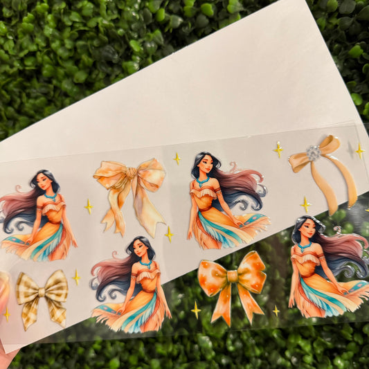 S29 Poca Princess and Bows Single Sided UVDTF WRAPS