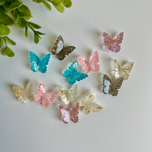 Butterflies Gold Foil Flat Back Charms Mixed