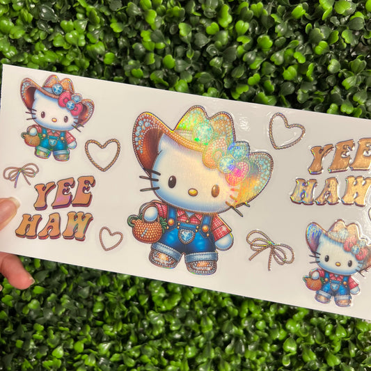 Q13 Western Cat Yeehaw Holographic UVDTF WRAPS
