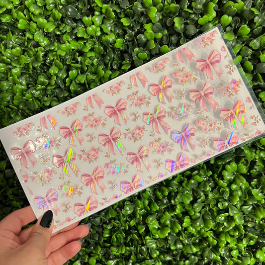 K13 Vintage Bows and Floral Holographic UVDTF WRAPS